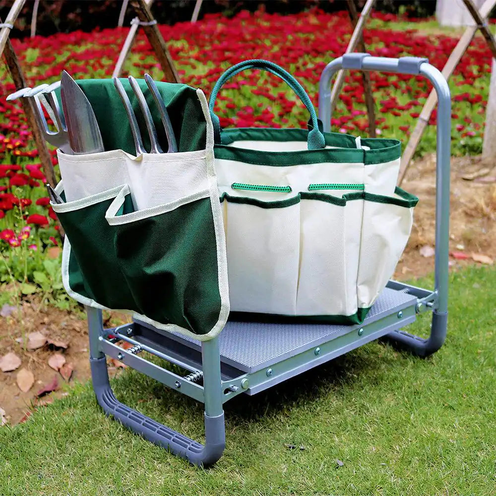 4-Piece, Garden Kneeler Seat Foldable Durable Garden Stool, Garden Tool Set