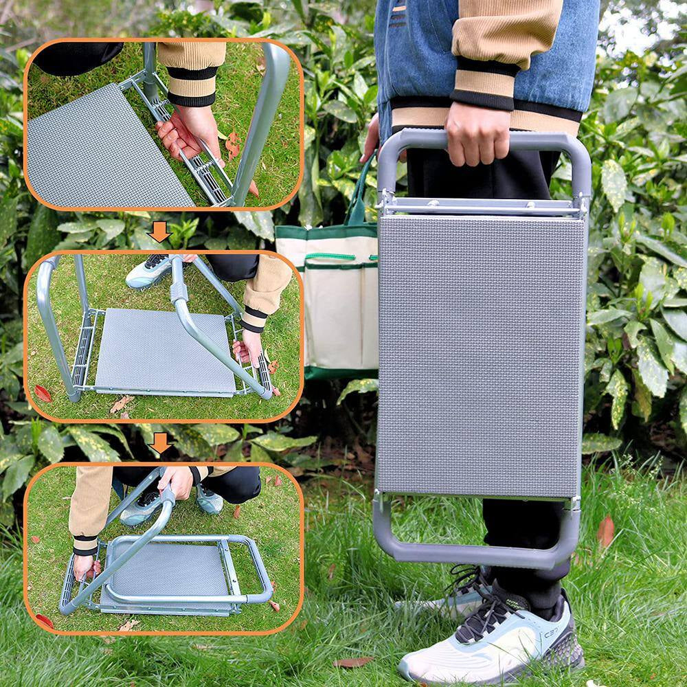 4-Piece, Garden Kneeler Seat Foldable Durable Garden Stool, Garden Tool Set
