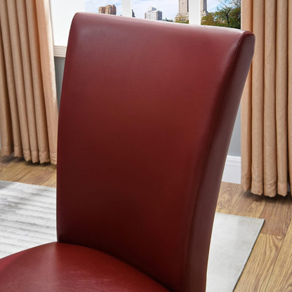 Upholstered Parsons Dining Chairs, Faux Leather Dining Room Kitchen Side Chair with Solid Wood Legs for Living Room Bedroom Outdoor Lounge Guest Cafe