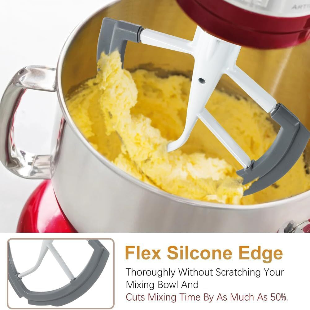 Flex Edge Beater for Kitchen Aid Mixer 6 Quart Bowl-Lift Stand Mixer, 6 QT