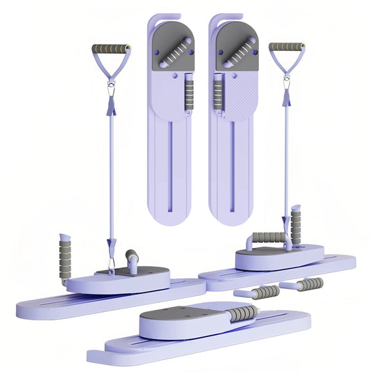 Pilates Reformer Board AB Portable Split Resistance Gym Equipment with Resistance Bands LCD Display Full Body Workout Machine