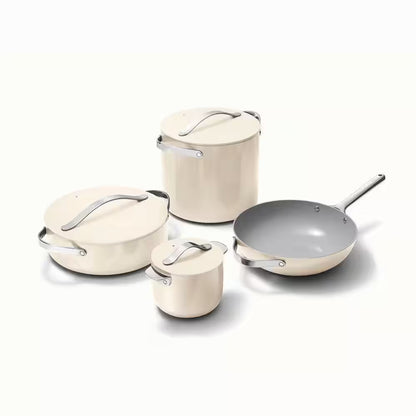 Cookware+ 8-Piece Ceramic Nonstick Cookware Set in Cream