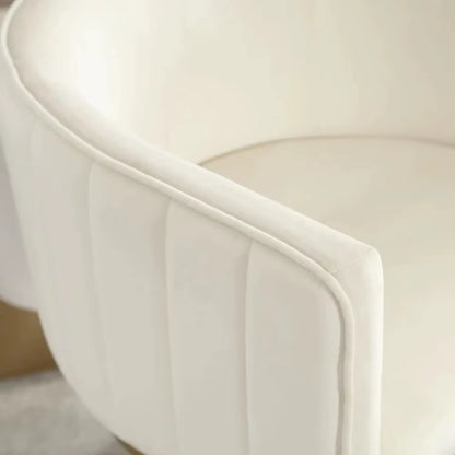 Dining Chairs Set of 4, Velvet with Metal Frame Comfy Upholstered Side Barrel Chairs, Kitchen Chairs Set