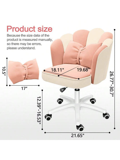Office Chair Cute Petal Desk Chair, Modern Fabric Home Butterfly Chairs Height Adjustable Chair Makeup Chairs Computer Chairs
