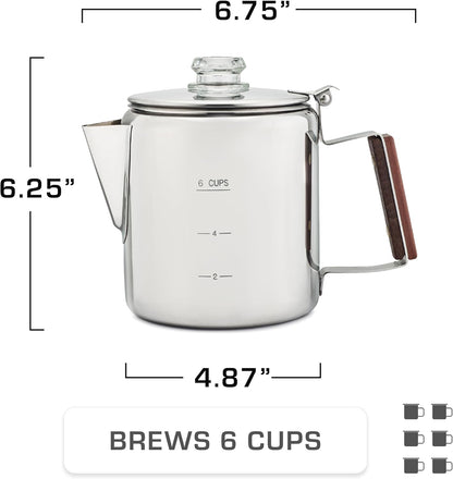 COLETTI Bozeman Percolator Coffee Pot — Coffee Percolator, Camping Coffee Pot –