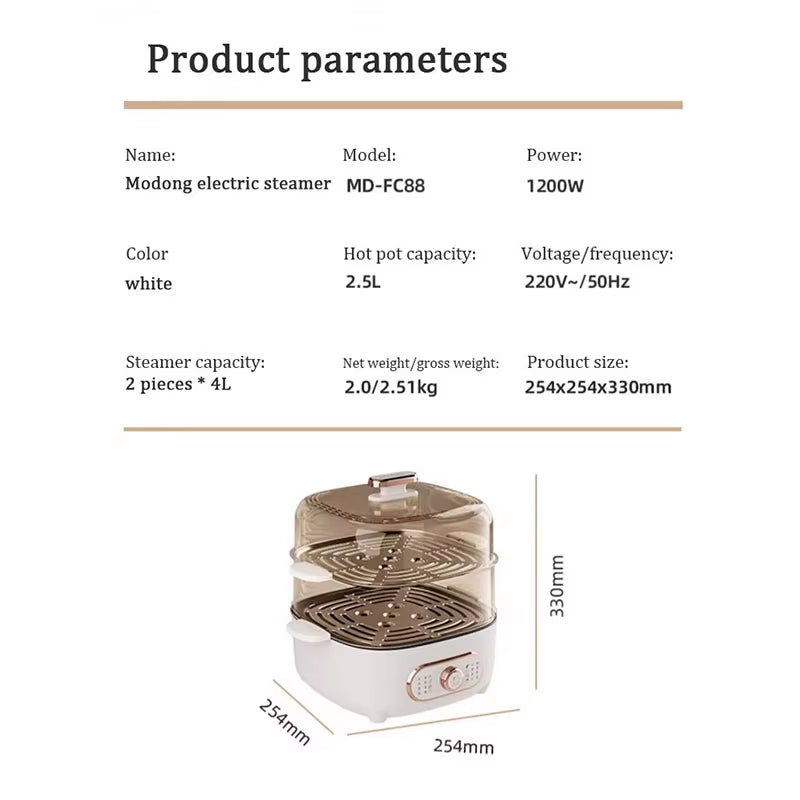 Electric Steamer Multifunctional Household Capacity Multi-Layer Steamer Box Steamer Breakfast Machine