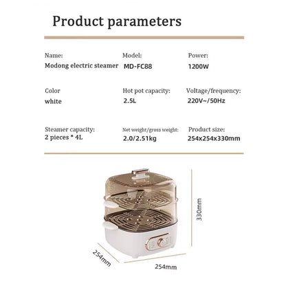 Electric Steamer Multifunctional Household Capacity Multi-Layer Steamer Box Steamer Breakfast Machine