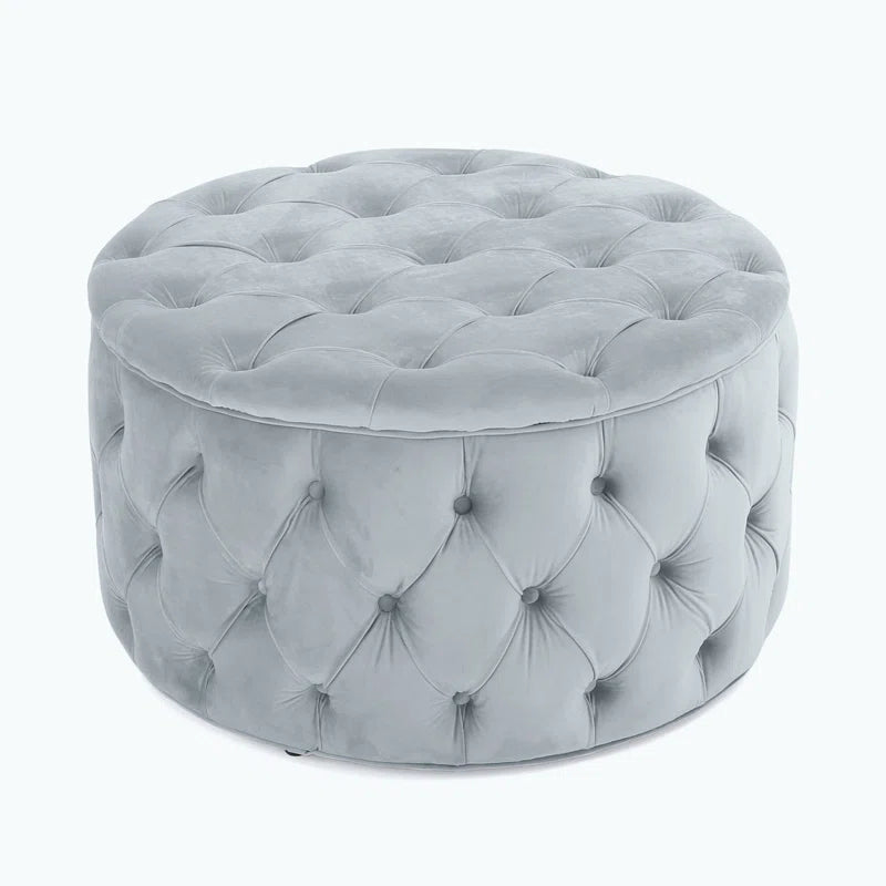 Koehn 29.5" Wide Tufted round Cocktail Ottoman Plush Comfort Versatile Design Durable Build Stylish Aesthetics