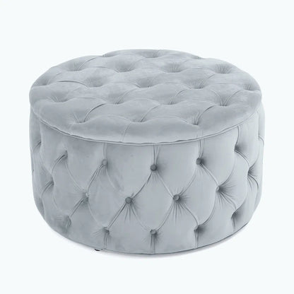 Koehn 29.5" Wide Tufted round Cocktail Ottoman Plush Comfort Versatile Design Durable Build Stylish Aesthetics