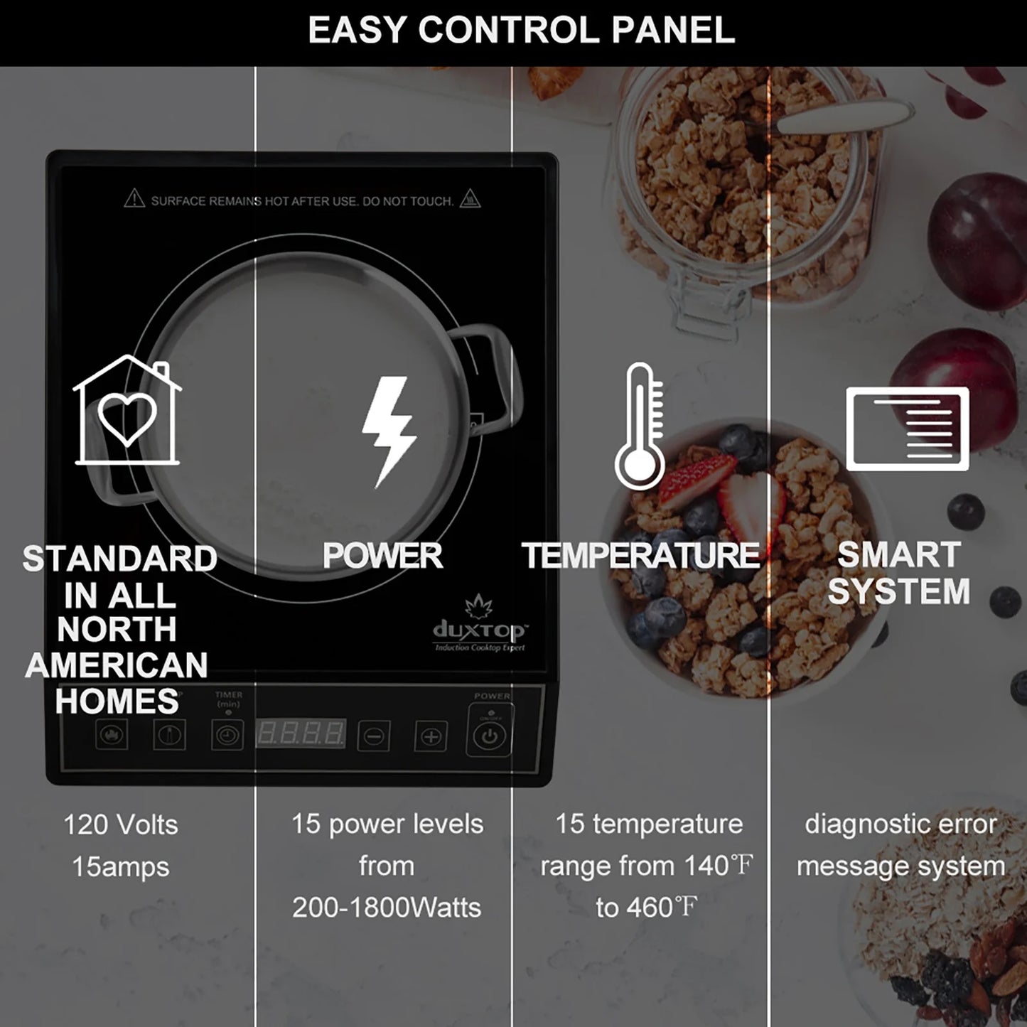 1800W Portable Induction Cooktop Countertop Burner, Black 9100MC/BT-M20B