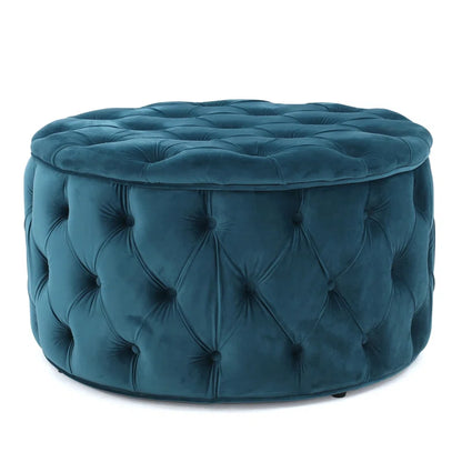 Koehn 29.5" Wide Tufted round Cocktail Ottoman Plush Comfort Versatile Design Durable Build Stylish Aesthetics